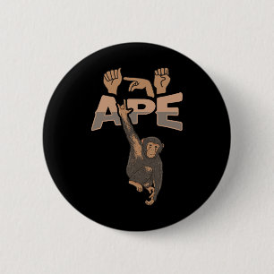 Ich liebe Affen ASL-Handgeste Gehörlosigkeit Gehör Button