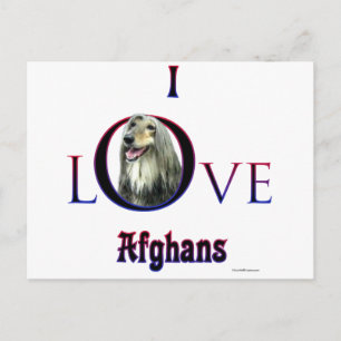 Ich Liebe afghanische Hunde; afghanische Liebe; Li Postkarte