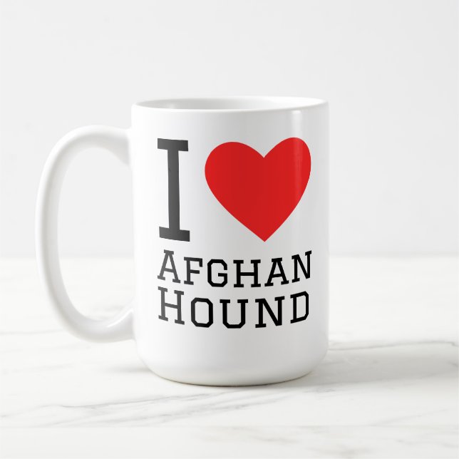 Ich liebe Afghanischer Windhund  Kaffeetasse (Links)