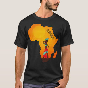 Ich liebe Afrika Afrikanerin Map Afrika Stolz T-Shirt