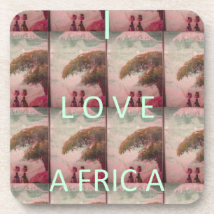 Ich liebe Afrika – Kultur-Landschaftsmuster Getränkeuntersetzer