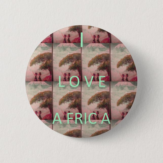 Ich liebe Afrika – Kulturlandschaftsmuster Button (Vorderseite)