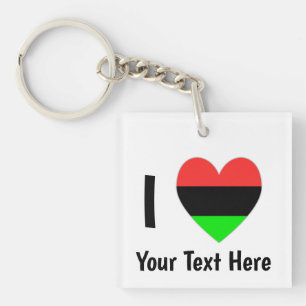 Ich liebe (afroamerikanisches Herz) Personalisiert Schlüsselanhänger