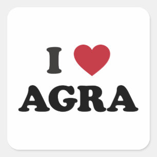 Ich liebe Agra Indien Quadratischer Aufkleber