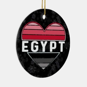 Ich Liebe Ägypten, ägyptisches Herz Keramik Ornament