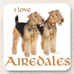Ich liebe Airedales Getränkeuntersetzer