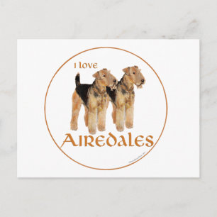 Ich liebe Airedales Postkarte