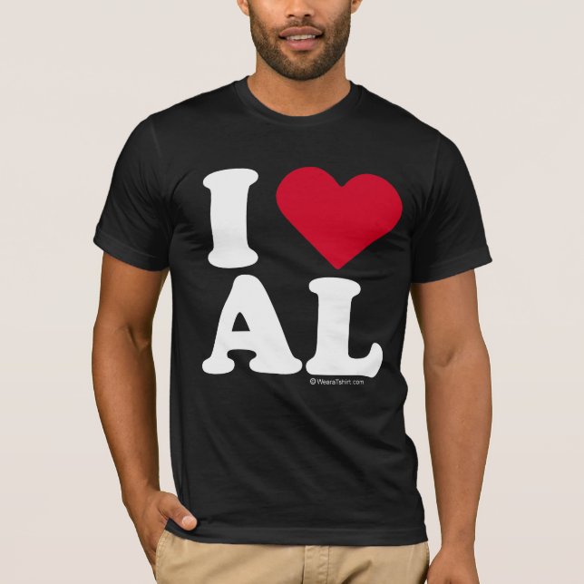 "ICH LIEBE-AL" "ICH LIEBE ALABAMA " T-Shirt (Vorderseite)