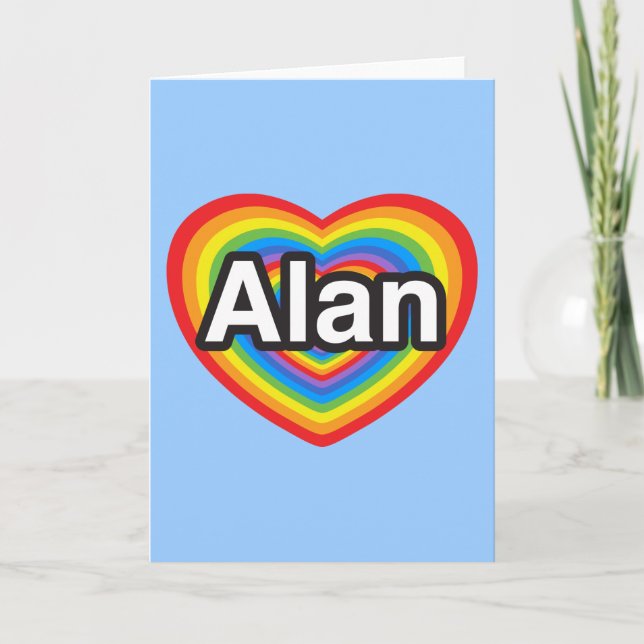 Ich Liebe Alan. Ich Liebe dich Alan. Herz Karte (Vorderseite)