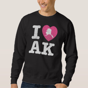 Ich liebe Alaska Alaskas Wildtiere Aurora Borealis Sweatshirt
