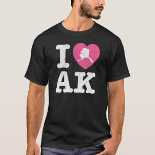 Ich liebe Alaska Alaskas Wildtiere Aurora Borealis T-Shirt