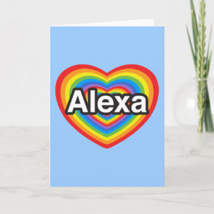 Ich Liebe Alexa. Ich Liebe dir Alexa. Herz Karte