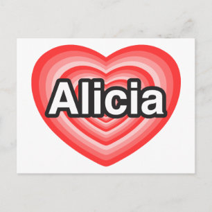 Ich Liebe Alicia. Ich Liebe dich Alicia. Herz Postkarte