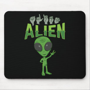 Ich liebe Alien-Asl-Handgeste Gehörloser Hörverlus Mousepad