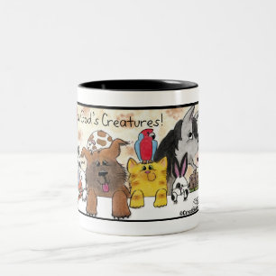 Ich Liebe alle Gottes Kreaturen! Zweifarbige Tasse