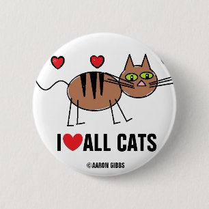 Ich liebe alle Katzen-Button Button