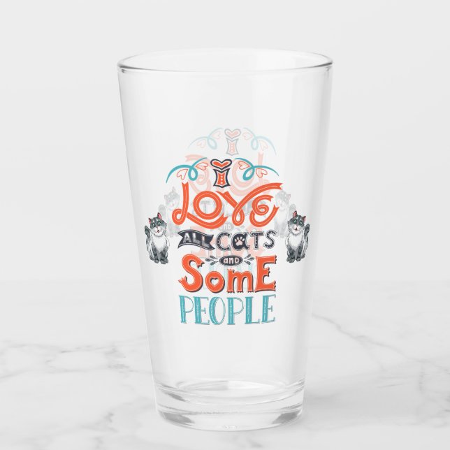 Ich Liebe alle Katzen Zitat Glas (Vorderseite)