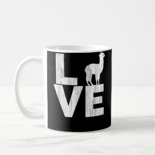 Ich liebe Alpakas Zweifarbig abgenutzter Effekt Kaffeetasse