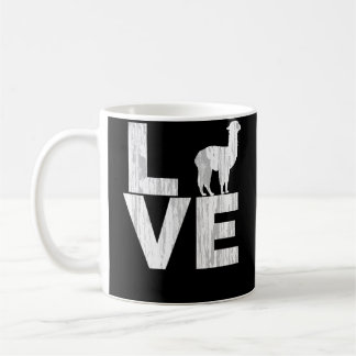 Ich liebe Alpakas Zweifarbig abgenutzter Effekt Kaffeetasse
