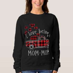 Ich Liebe als MAMA-MAMA-Roter LKW mit Herzschlag Sweatshirt