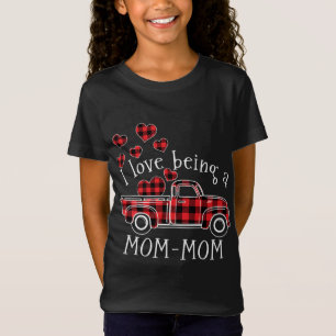 Ich Liebe als MAMA-MAMA-Roter LKW mit Herzschlag T-Shirt