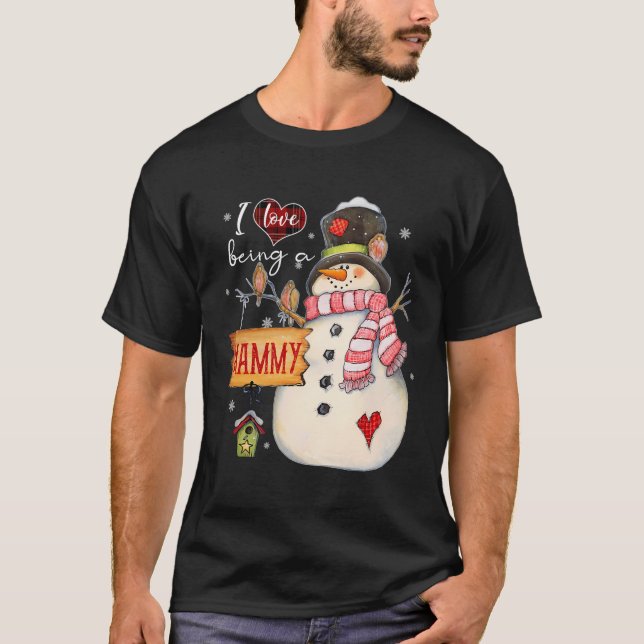 Ich Liebe als Mammy Snowman Funny Family Christma T-Shirt (Vorderseite)
