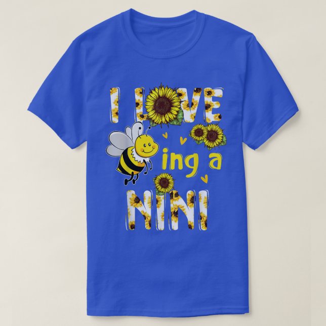 Ich Liebe als Nini-Sonnenblume, Muttertag T-Shirt (Design vorne)