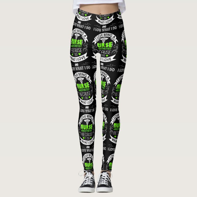 Ich Liebe als Nurseanästhesist (CRNA) Leggings (Vorderseite)