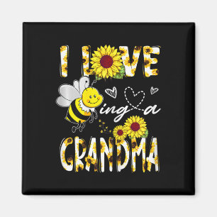 Ich Liebe als Oma Sonnenblume Biene Lover Mother' Magnet