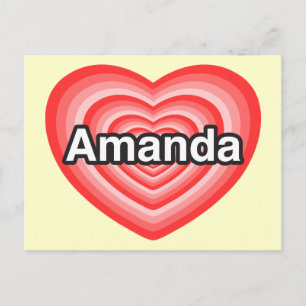 Ich liebe Amanda. Ich liebe dich Amanda. Herz Postkarte