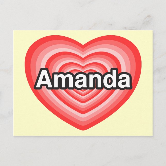 Ich Liebe Amanda. Ich Liebe dir Amanda. Herz Postkarte (Vorderseite)