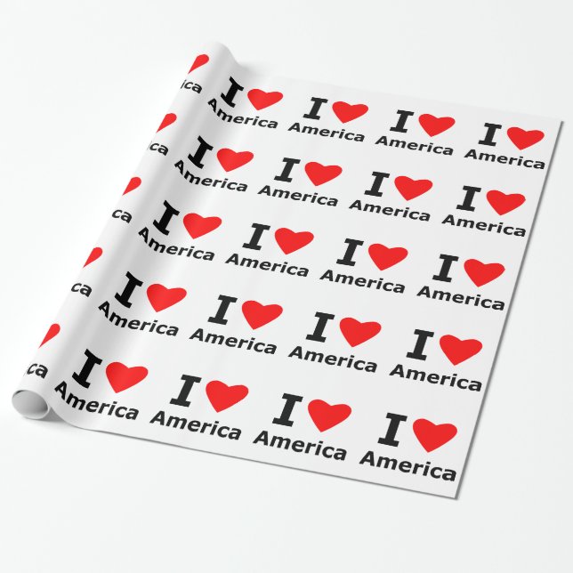 Ich liebe Amerika Geschenkpapier (Ungerollt)