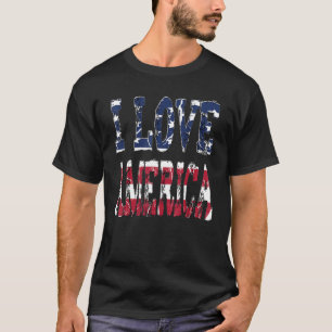 Ich liebe Amerika USA-Flagge Männer Frauen Patriot T-Shirt