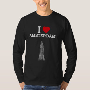 Ich liebe Amsterdam Empire State Streich Gag Witz  T-Shirt