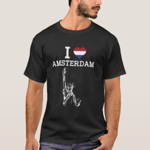 Ich liebe Amsterdam Lustige Freiheitsstatue Prank  T-Shirt