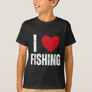 Ich liebe Angelgeschenke für Kinder Angeln Männer T-Shirt