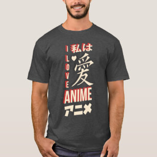 Ich liebe Anime japanische Anime Manga Mädchen T-Shirt