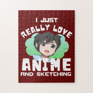 ICH LIEBE ANIME UND SKIZZEN ZEICHNEN WIRKLICH PUZZLE