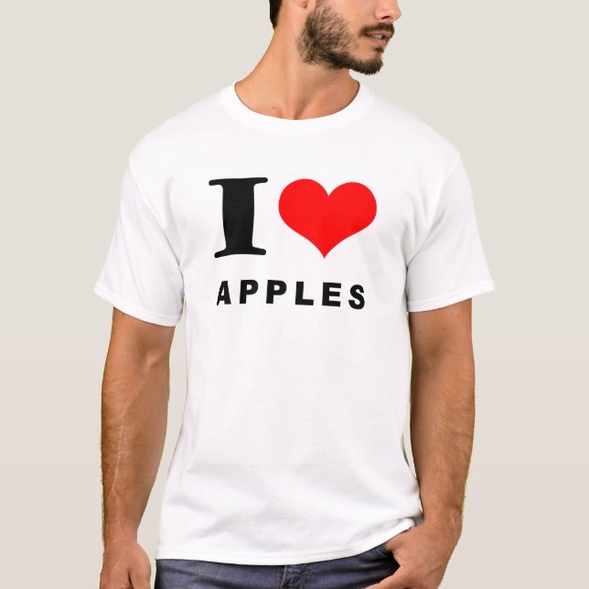 Ich Liebe Äpfel T-Shirt (Vorderseite)