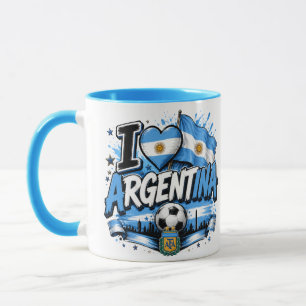 Ich liebe Argentinien Fußball Design Argentinien Tasse