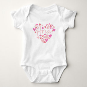 Ich Liebe Aria Herz in rosa Baby Strampler