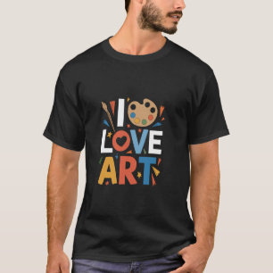 Ich liebe Art Bold-Palette-Farben-Ausdruck T-Shirt