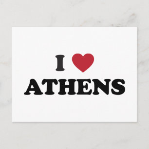 Ich liebe Athen Griechenland Postkarte