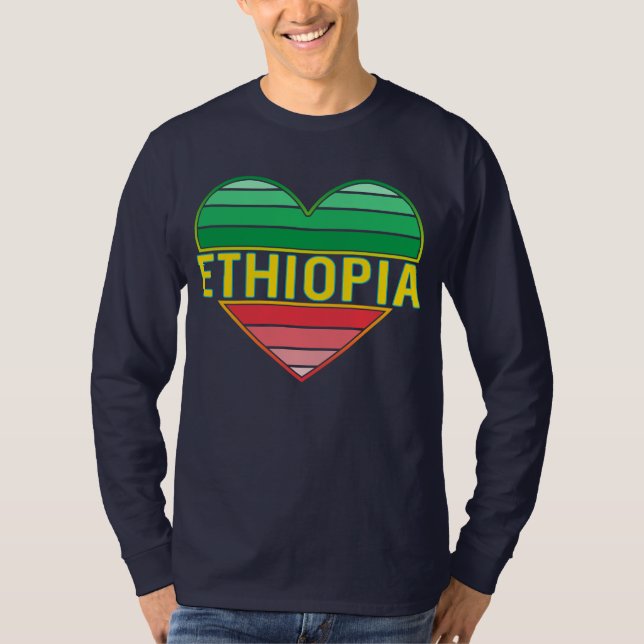 Ich Liebe Äthiopien, äthiopisches Herz T-Shirt (Vorderseite)