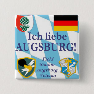 Ich liebe Augsburg!  I Liebe Augsburg!  Knopf Button