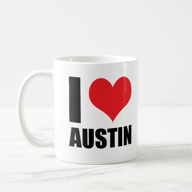 Ich liebe Austin Kaffeetasse (Links)