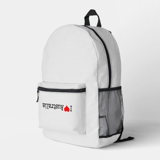 Ich liebe Australien Bedruckter Rucksack (Rückseitige Ecke Rechts)
