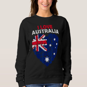 Ich Liebe Australien stolz auf australische Flagge Sweatshirt