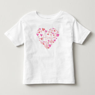 Ich liebe Ava-Herzen in Rosa Kleinkind T-shirt