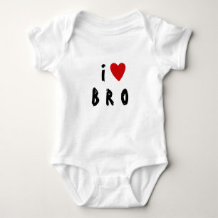 Ich liebe B R O    Herz benutzerdefinierter Text B Baby Strampler